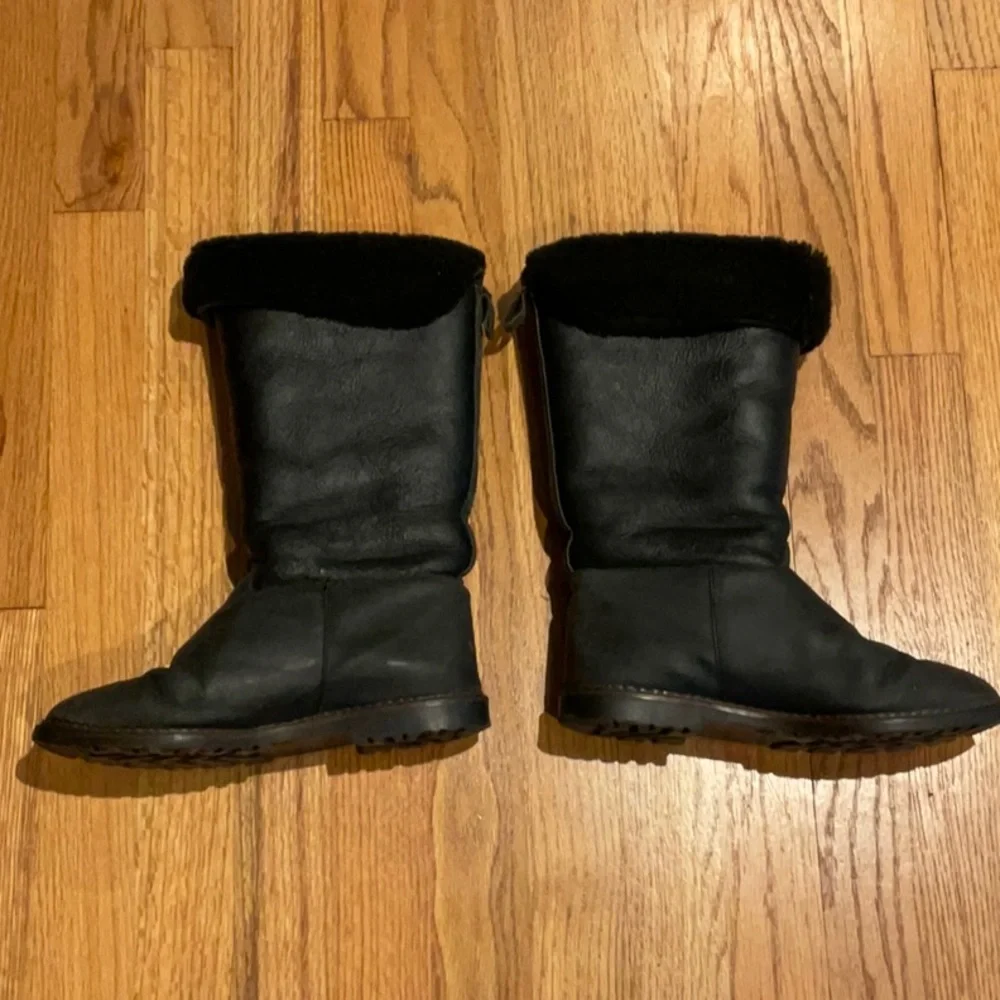 LLBean - Boots - Women’s Size 38 - Black - Fleece-Lined Leather - About 13” High